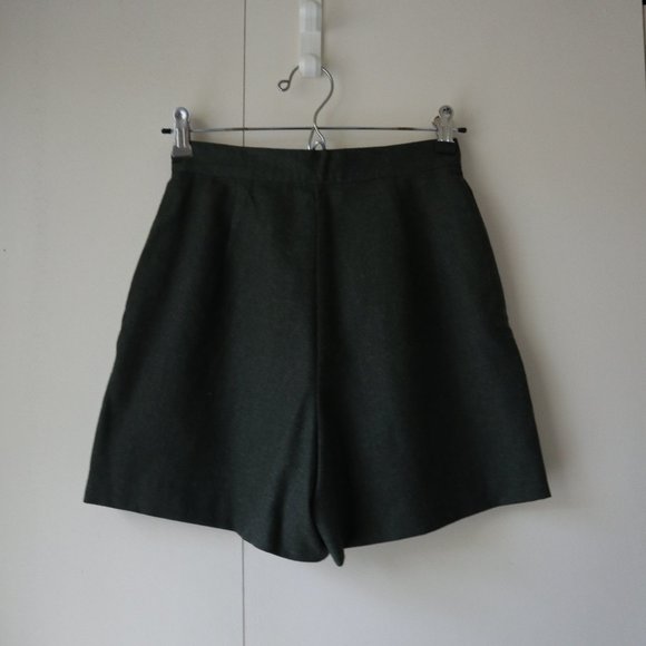 United Colors of Benetton Olive Grey High Waisted 100% Wool Skort - Picture 3 of 7
